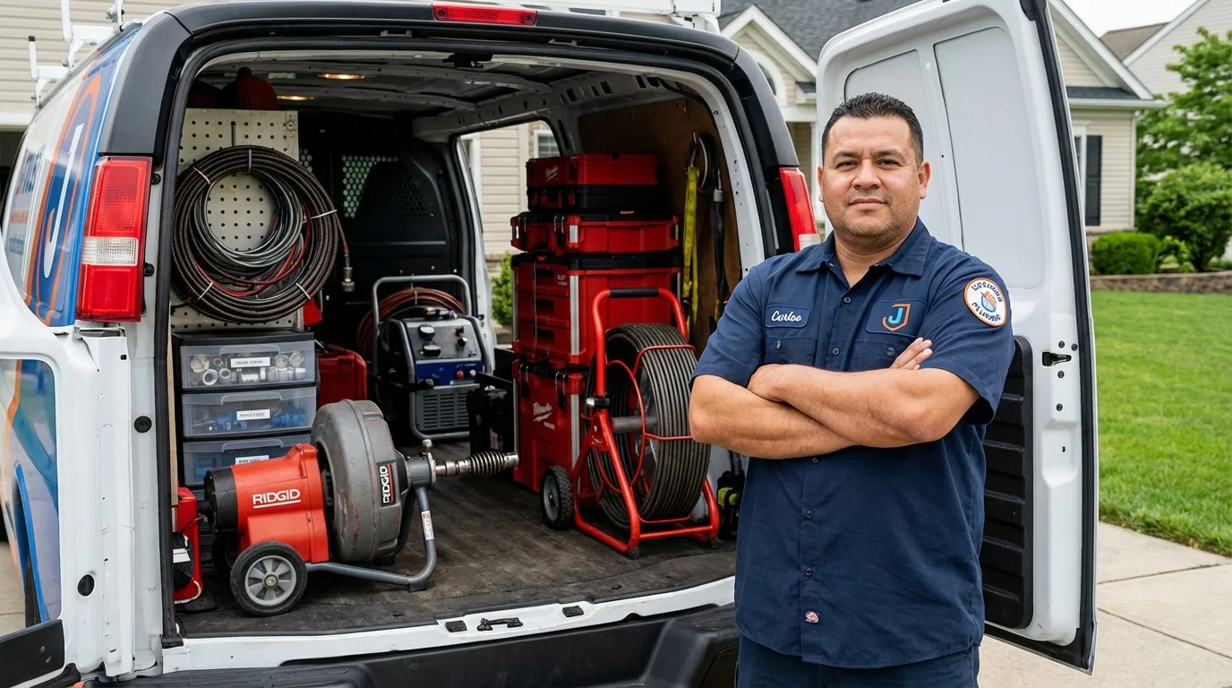 Professional drain cleaning equipment and Johns Plumbing LLC plumber in Las Marias